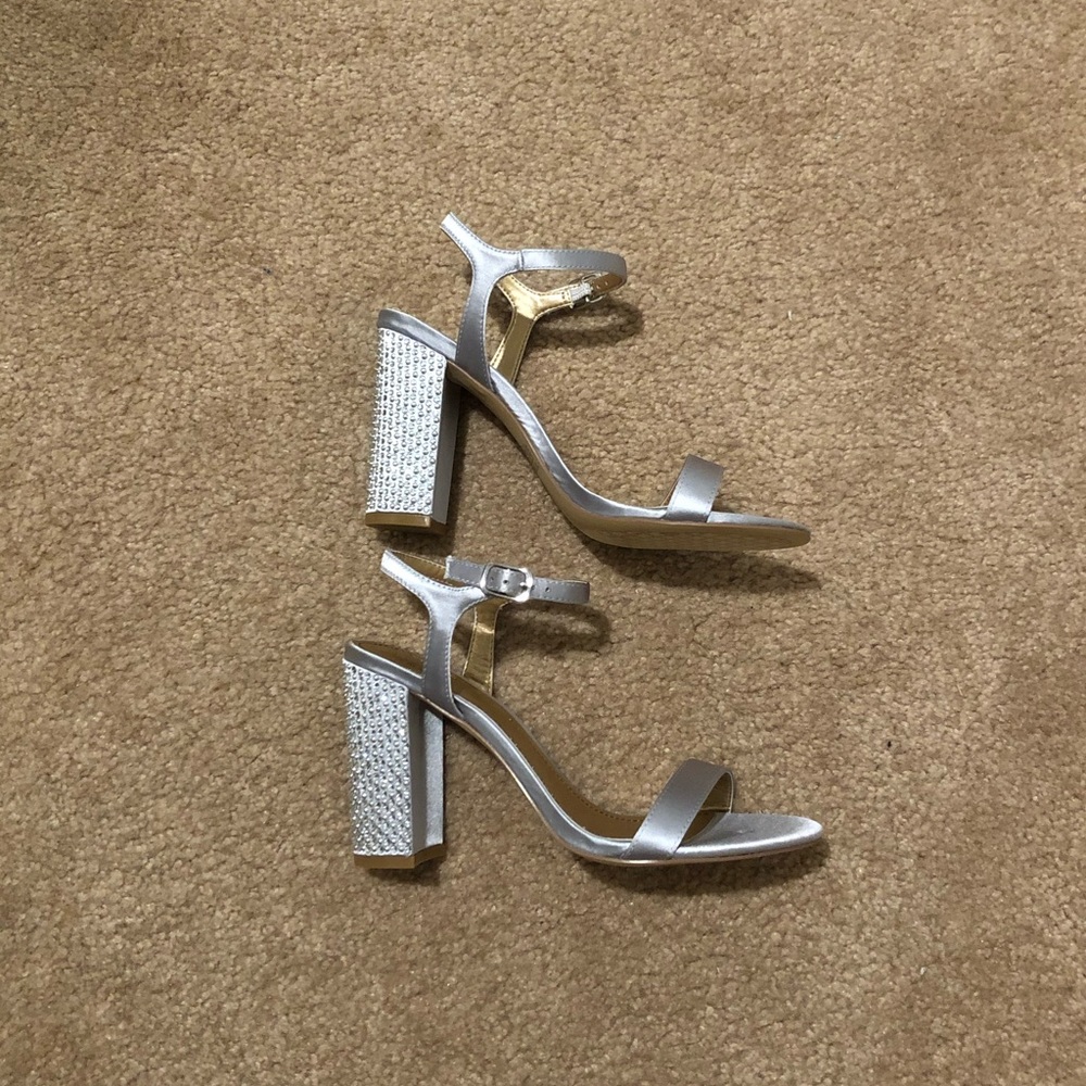 Badgley Mischka Embellished Block Heel